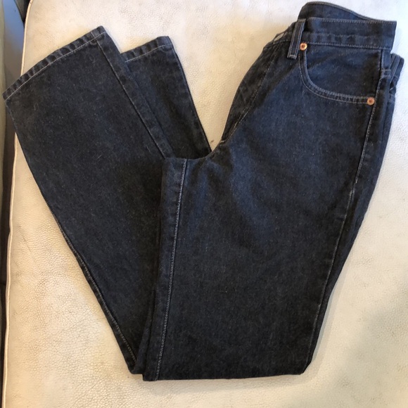 Guess black denim straight leg jeans